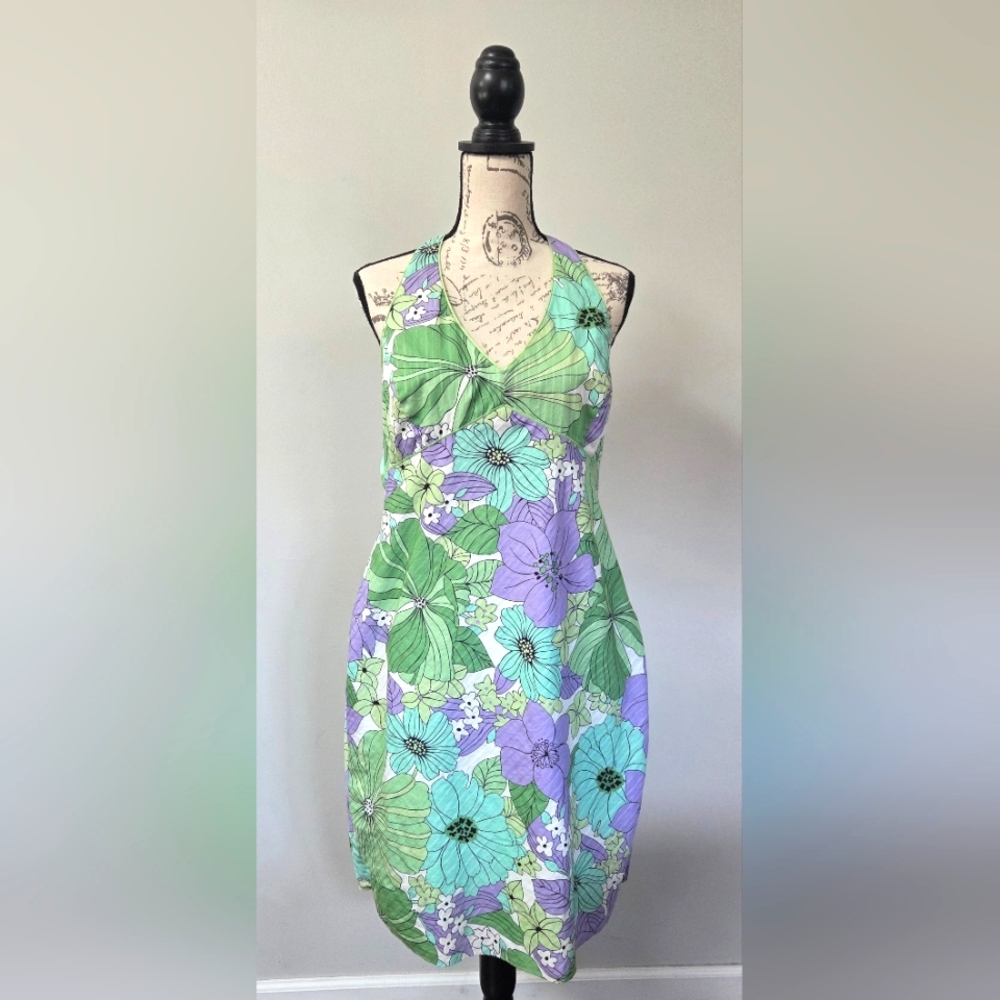 Ann Taylor Loft Floral Halter Dress